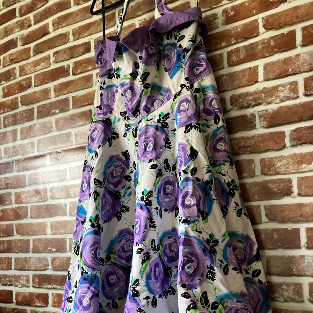 4XL Bettie Page By Tatyana Purple Floral Pin Up Dress Size